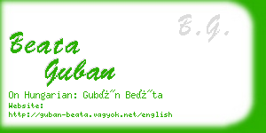 beata guban business card